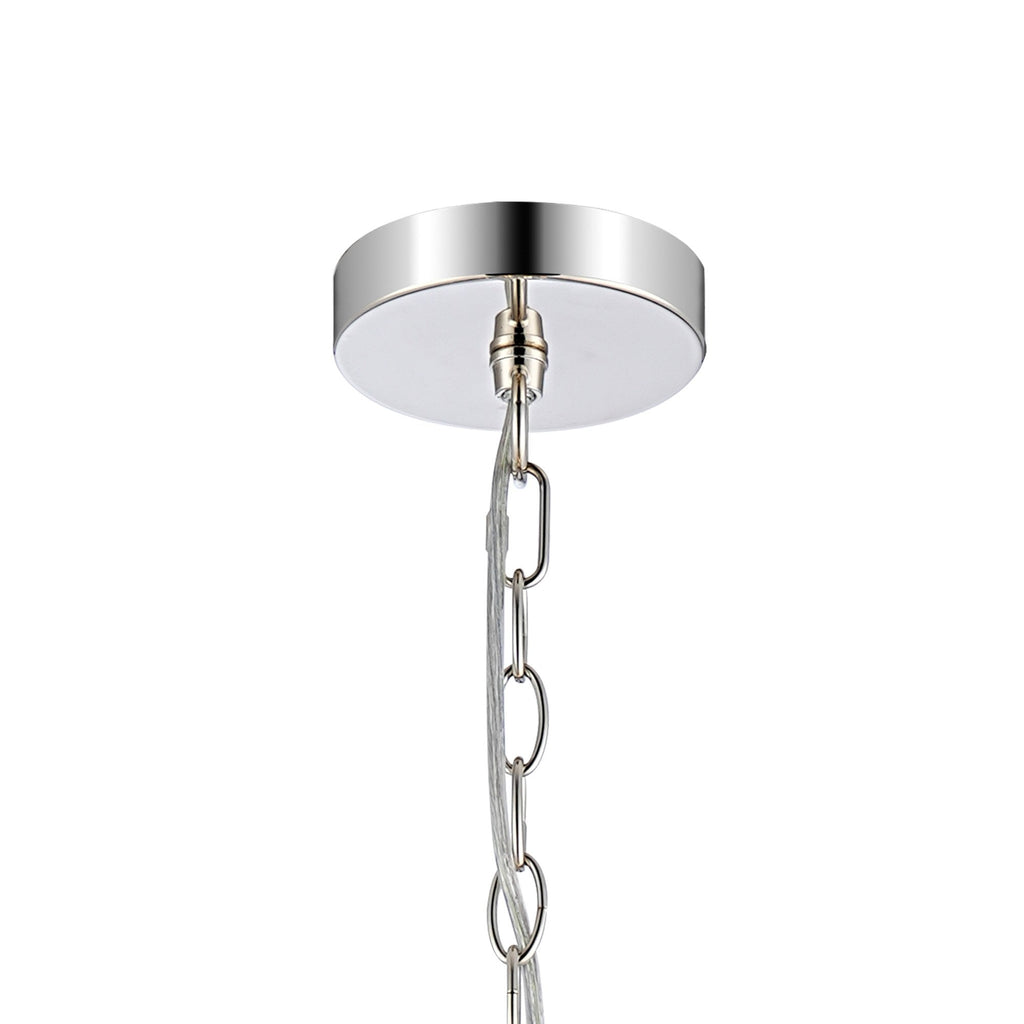 NL99909 Char 8 Light Round Pendant Polished Nickel Clear
