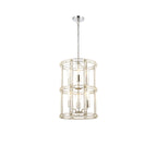 NL99919 Char 6 Light Round Pendant Polished Nickel Clear