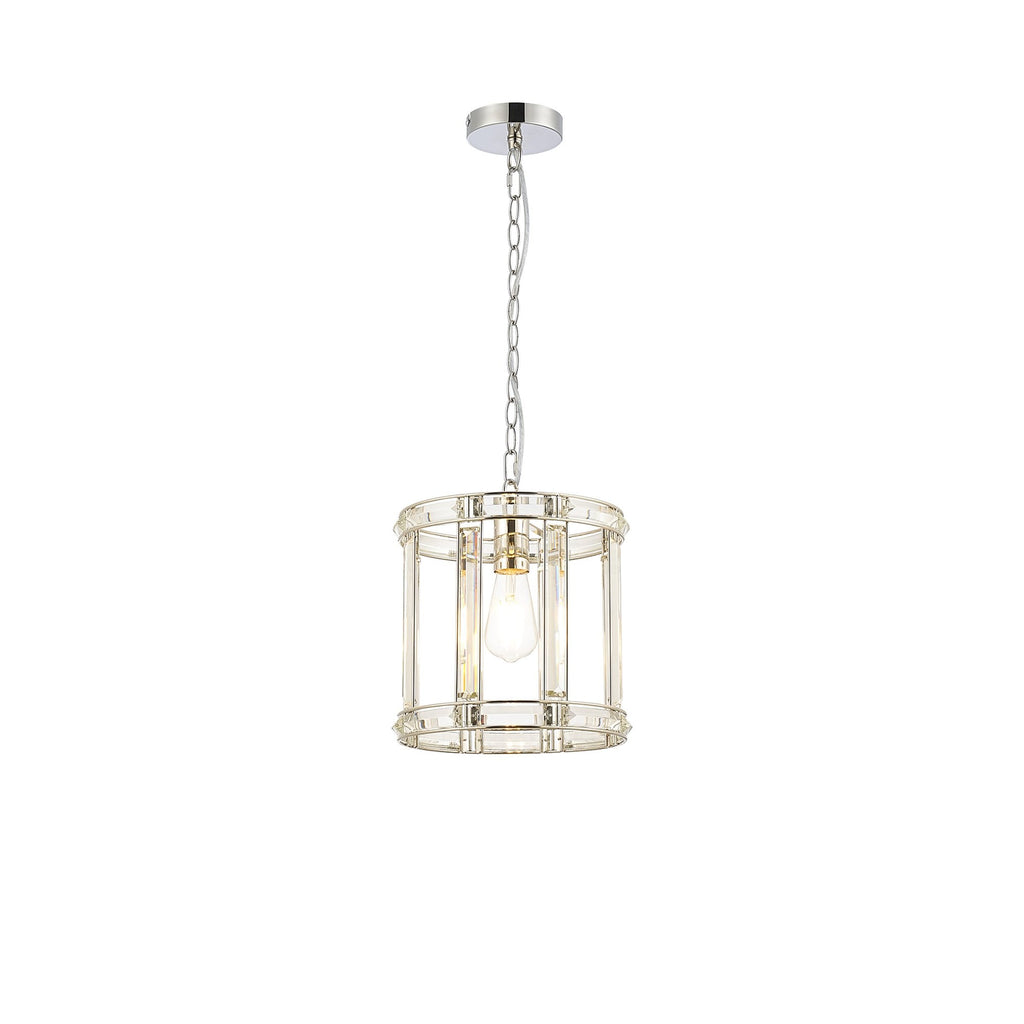 NL99929 Char 1 Light Round Pendant Polished Nickel Clear