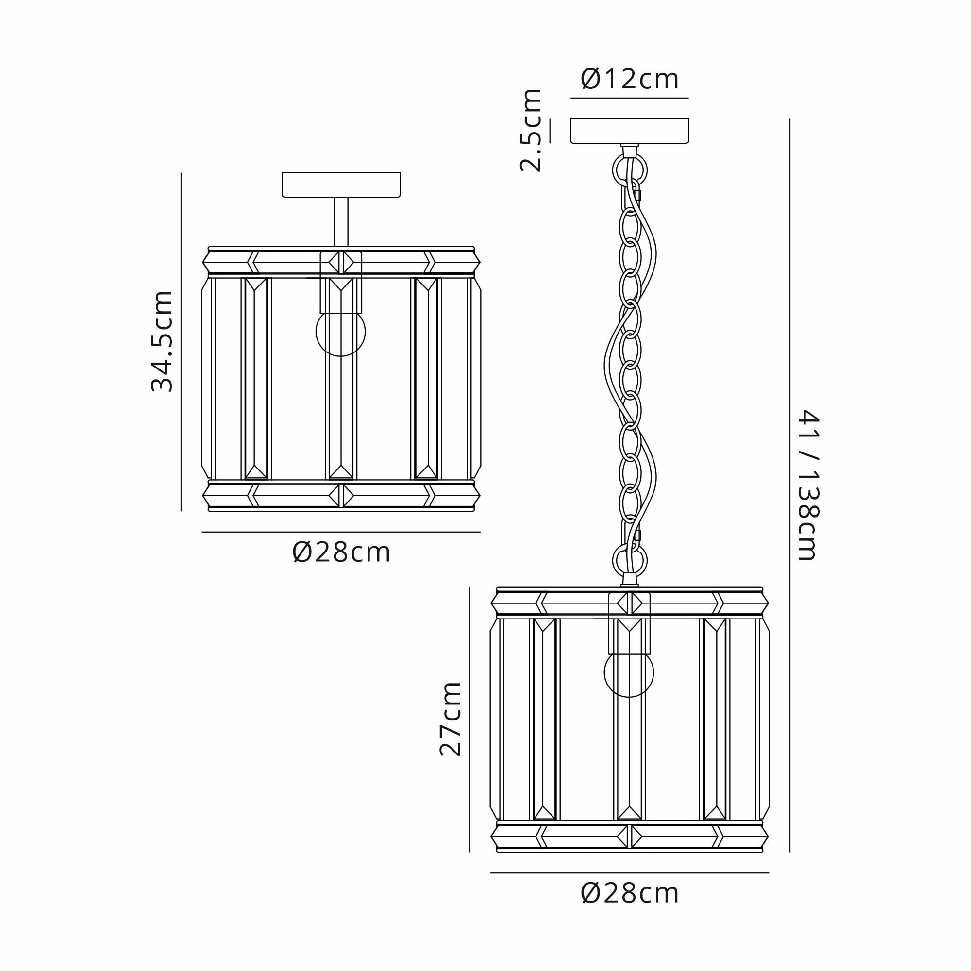 NL99929 Char 1 Light Round Pendant Polished Nickel Clear