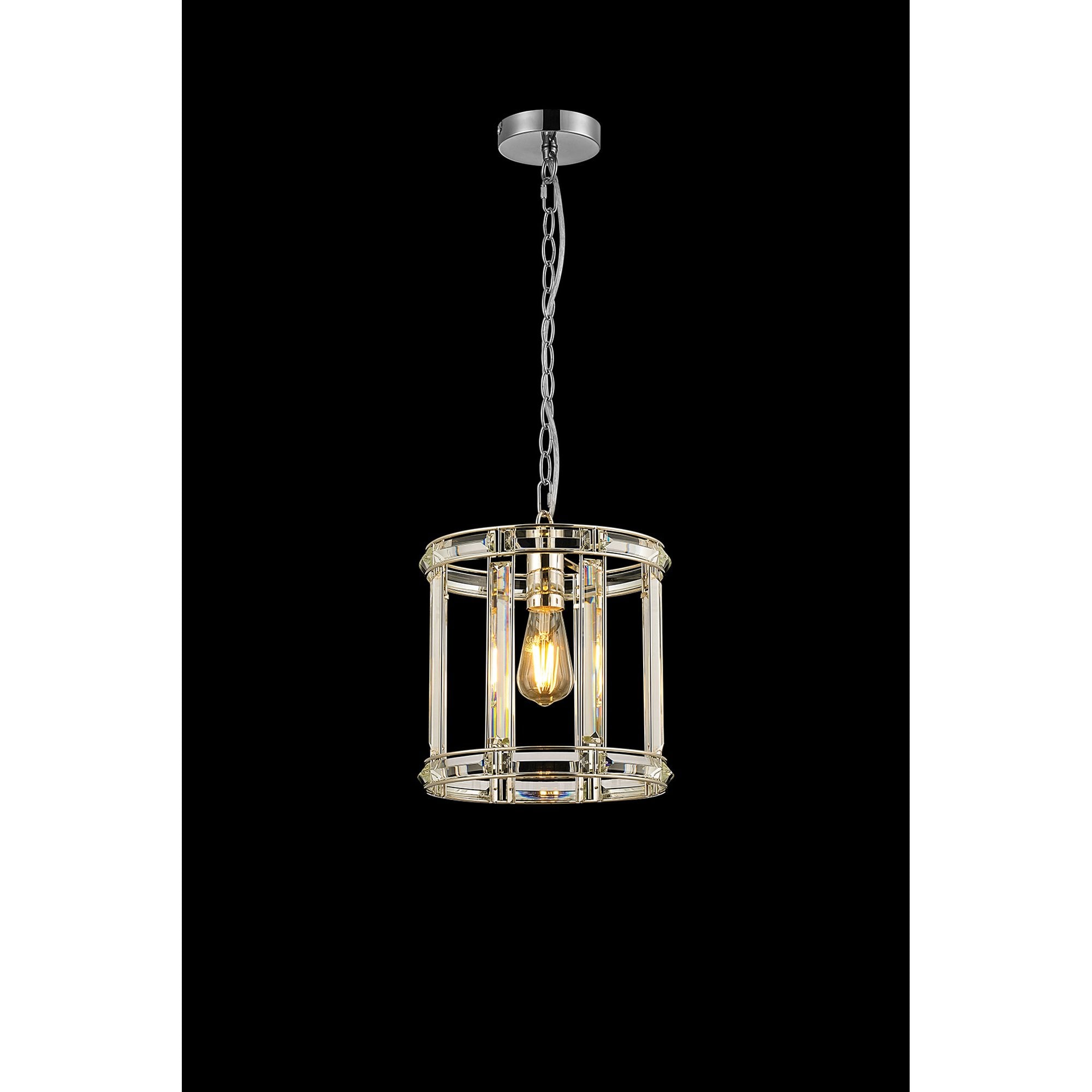 NL99929 Char 1 Light Round Pendant Polished Nickel Clear