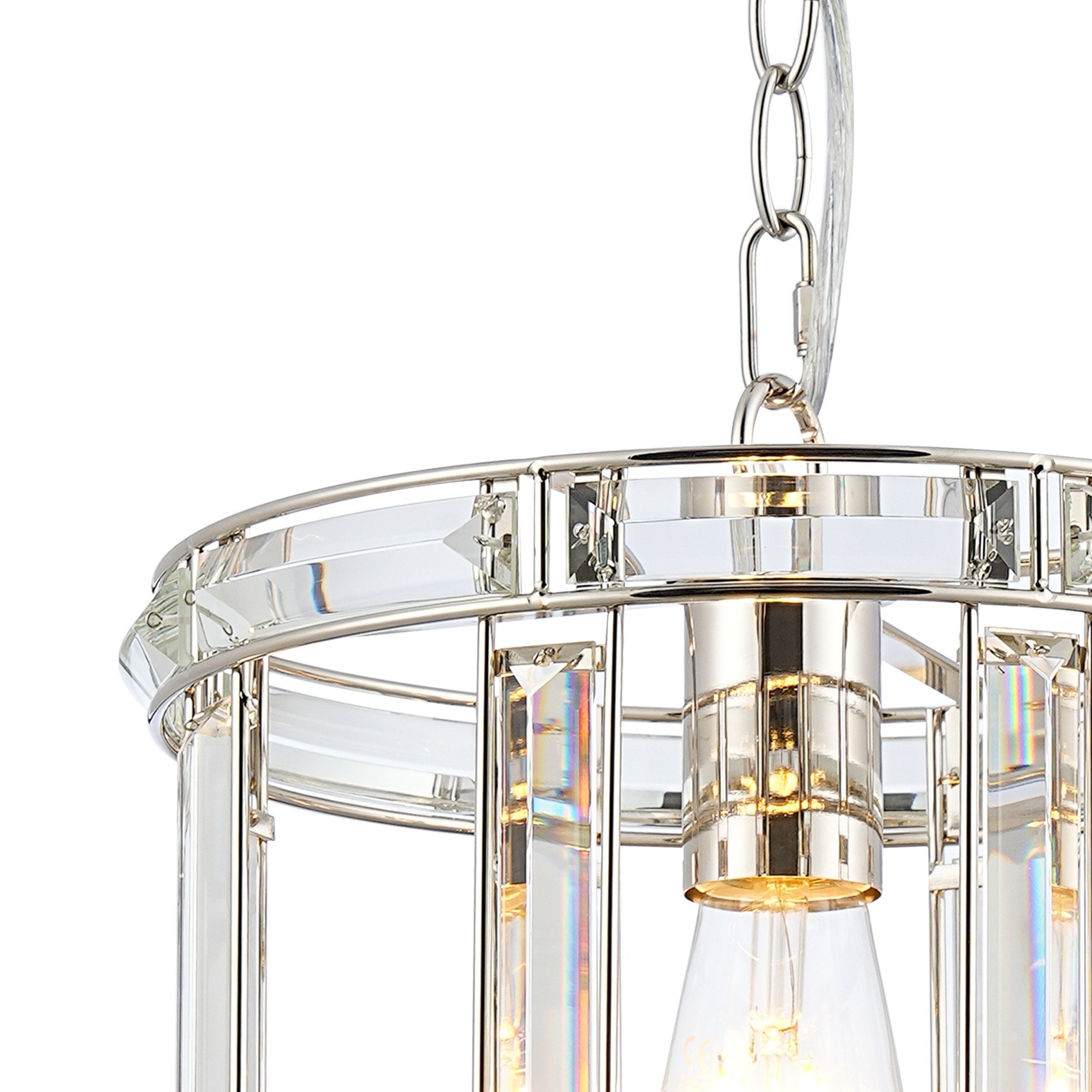 NL99929 Char 1 Light Round Pendant Polished Nickel Clear