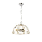 NL99939 Char 3 Light Medium Dome Pendant Polished Nickel Clear