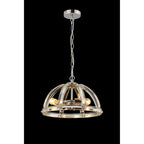 NL99939 Char 3 Light Medium Dome Pendant Polished Nickel Clear