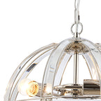 NL99939 Char 3 Light Medium Dome Pendant Polished Nickel Clear