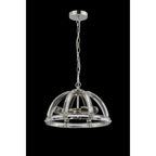 NL99939 Char 3 Light Medium Dome Pendant Polished Nickel Clear