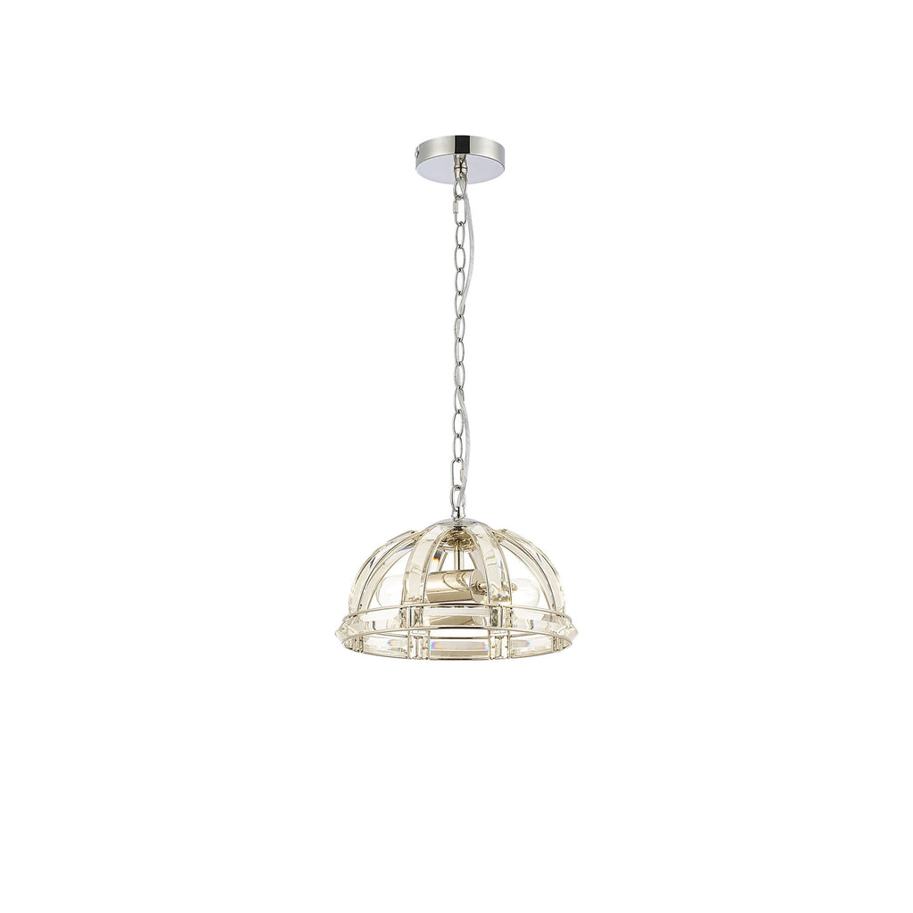 NL99949 Char 2 Light Small Dome Pendant Polished Nickel Clear