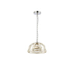 NL99949 Char 2 Light Small Dome Pendant Polished Nickel Clear