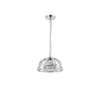 NL99949 Char 2 Light Small Dome Pendant Polished Nickel Clear