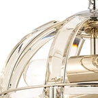 NL99949 Char 2 Light Small Dome Pendant Polished Nickel Clear