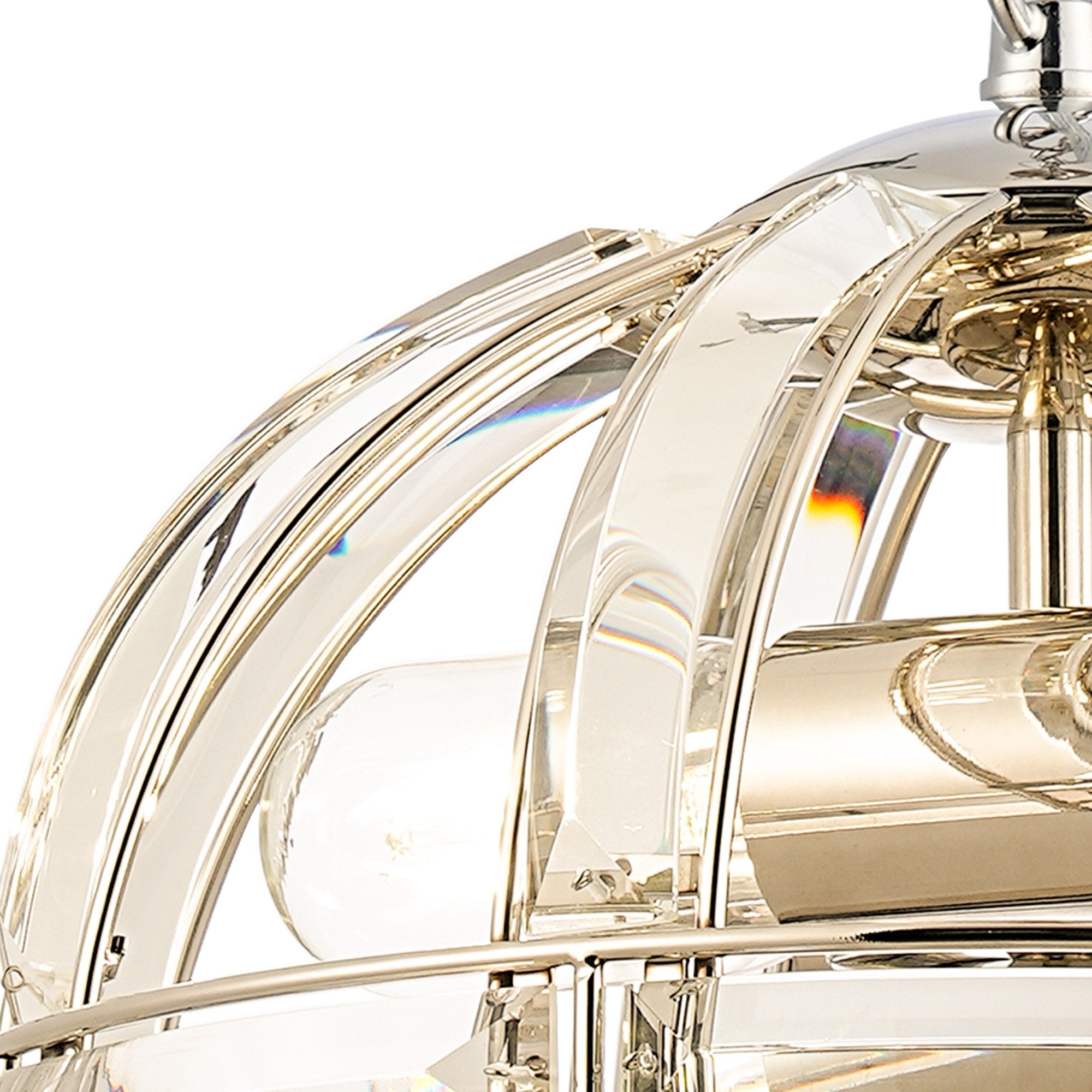 NL99949 Char 2 Light Small Dome Pendant Polished Nickel Clear