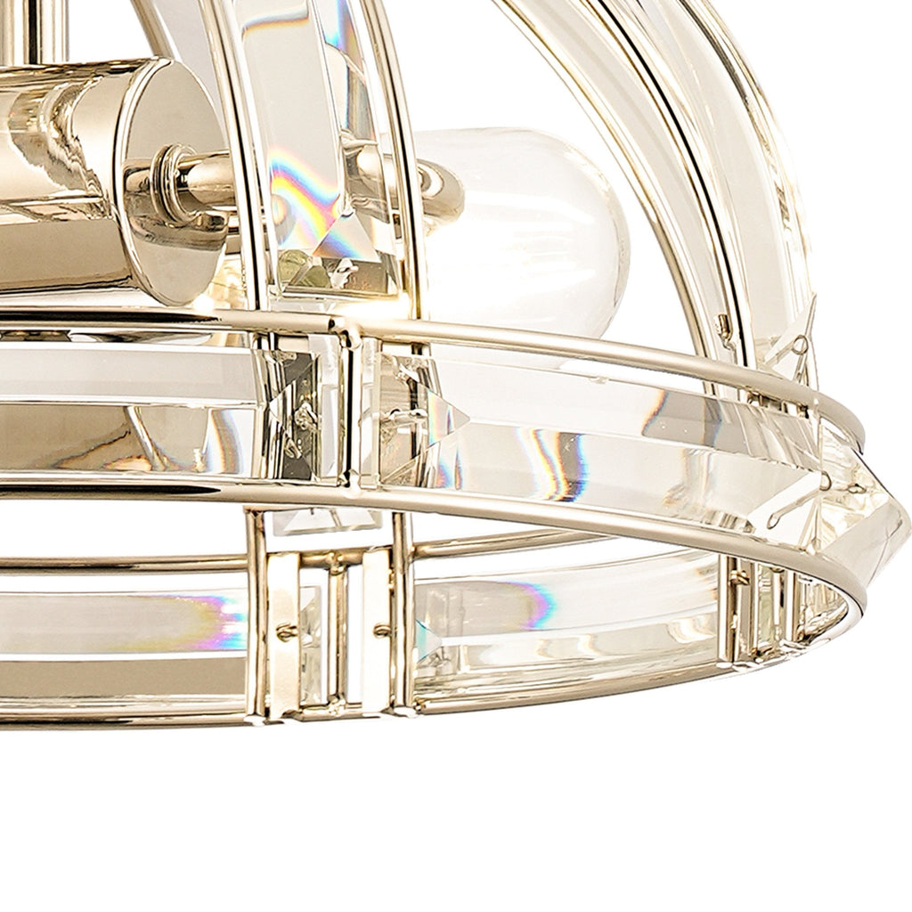 NL99949 Char 2 Light Small Dome Pendant Polished Nickel Clear