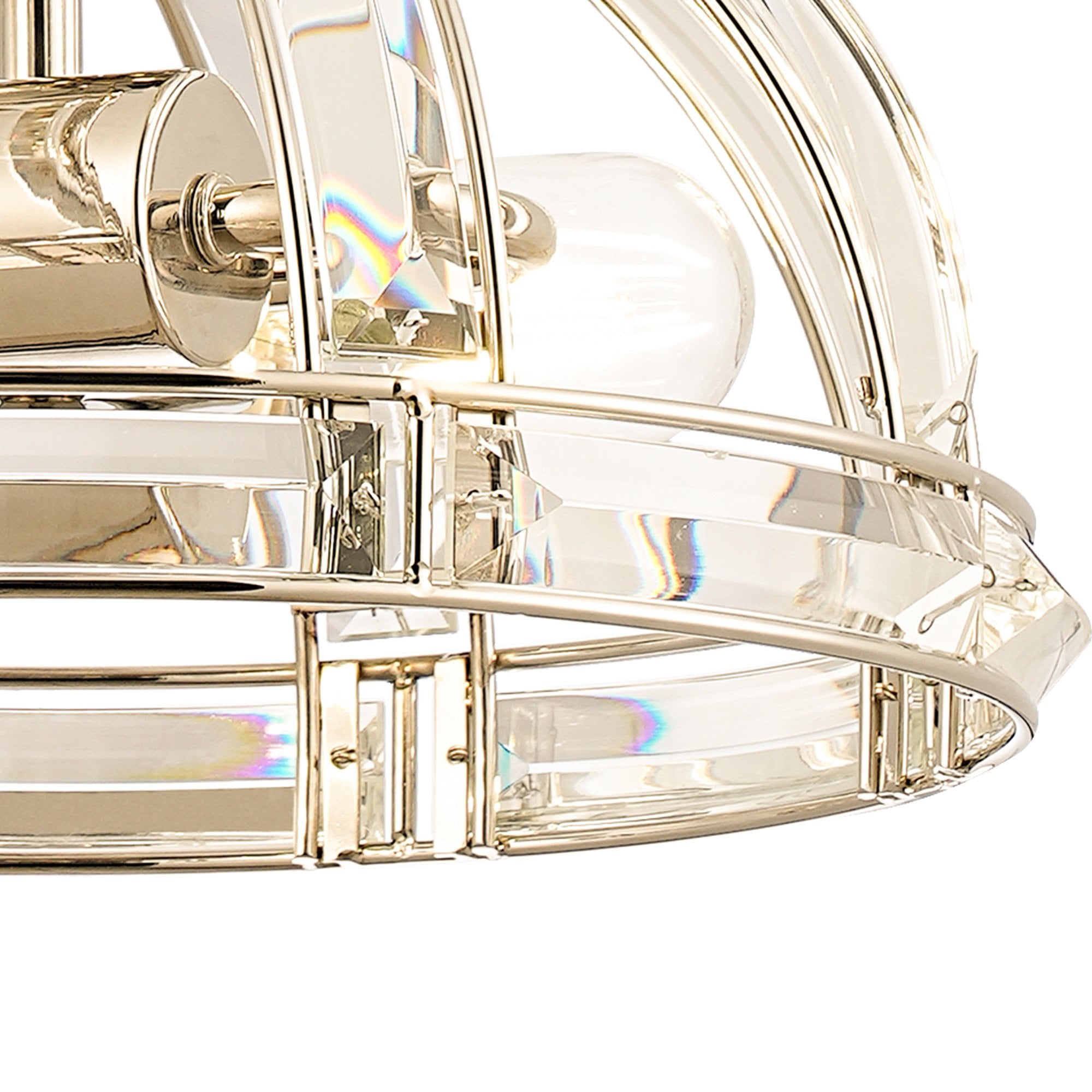 NL99949 Char 2 Light Small Dome Pendant Polished Nickel Clear