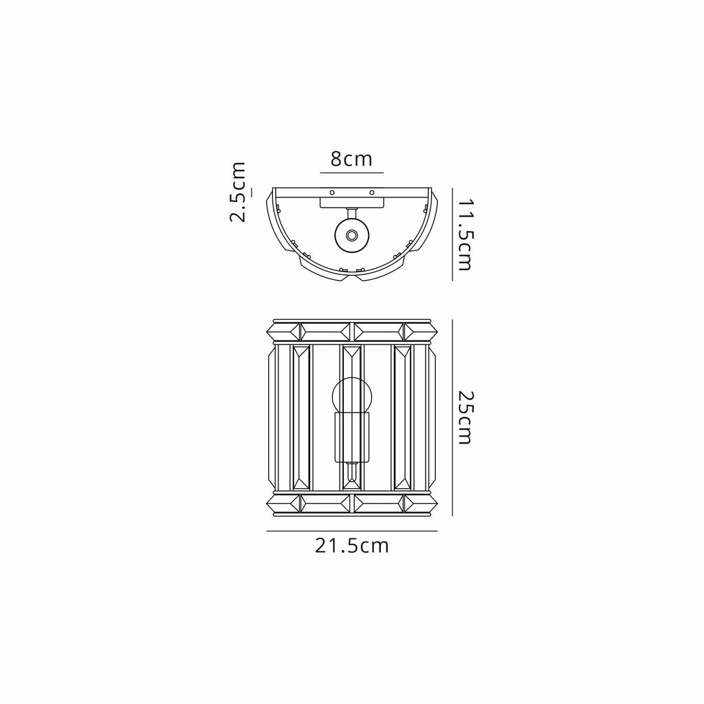NL99959 Char 1 Light Wall Light Polished Nickel Clear