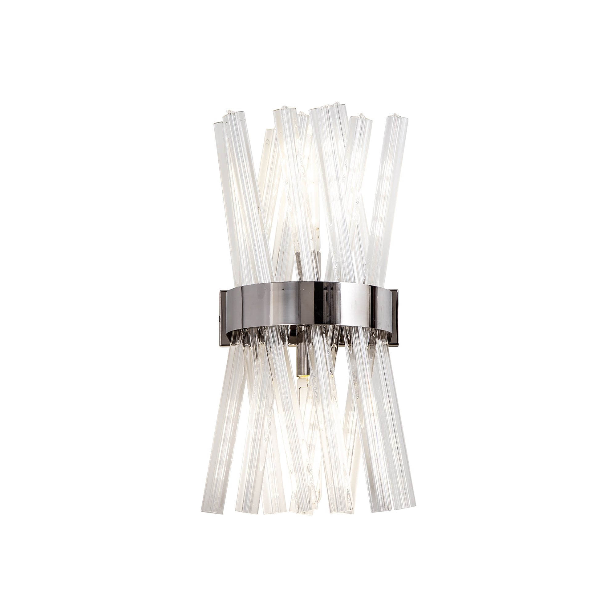 NL83599 Clover 2 Light Wall Light Polished Nickel Clear