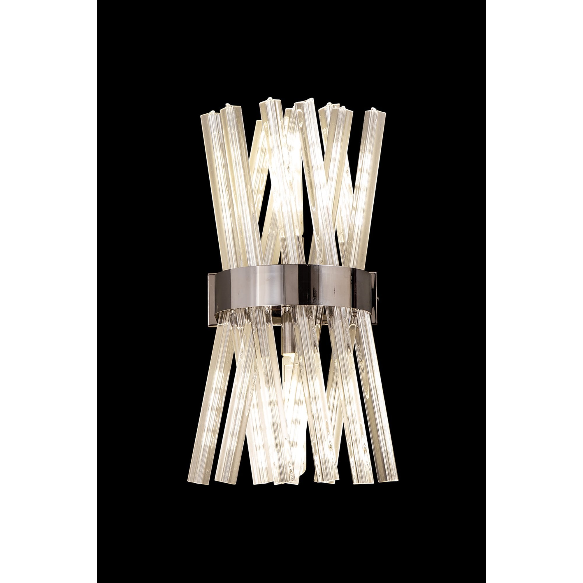 NL83599 Clover 2 Light Wall Light Polished Nickel Clear