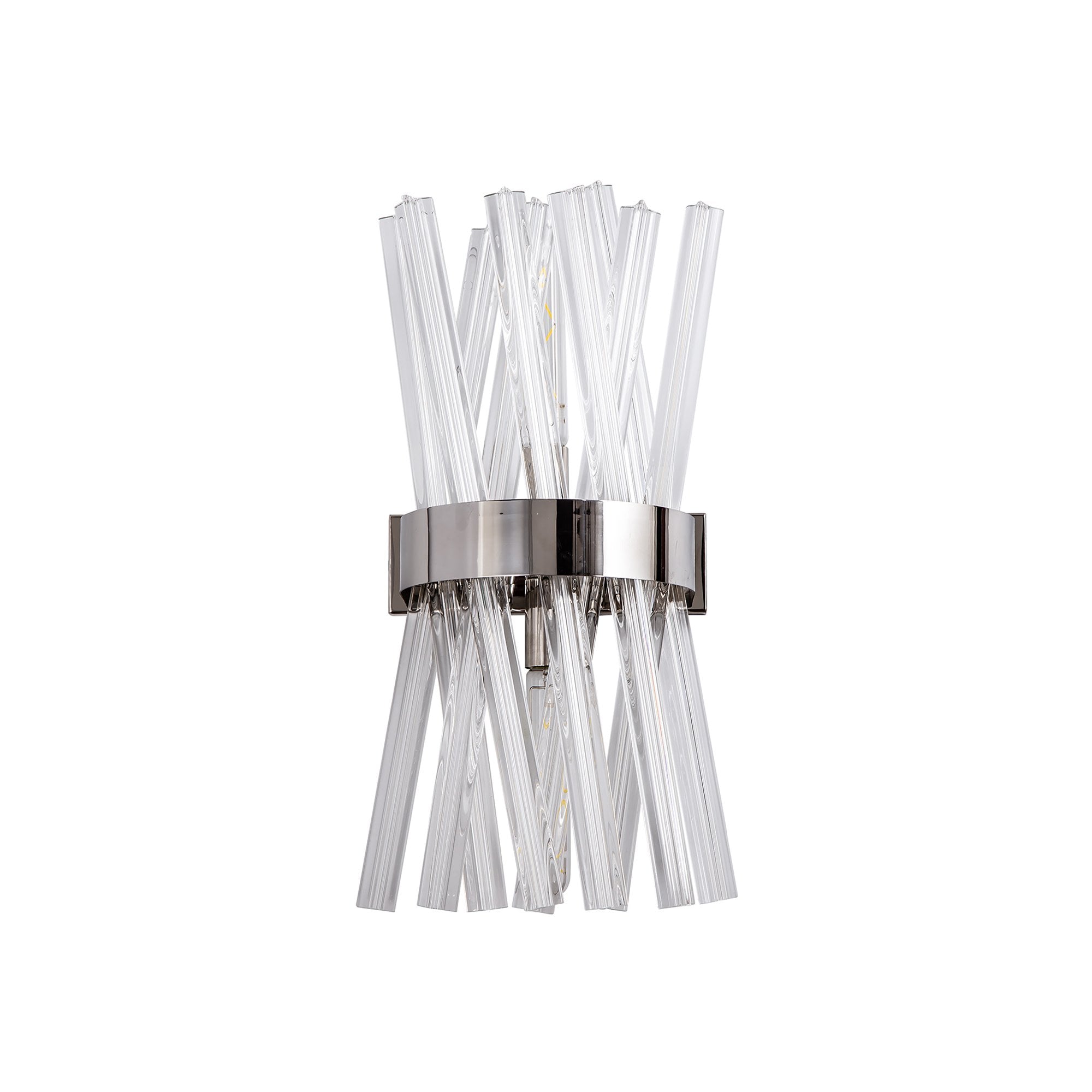 NL83599 Clover 2 Light Wall Light Polished Nickel Clear