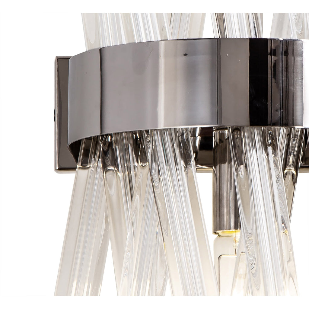 NL83599 Clover 2 Light Wall Light Polished Nickel Clear
