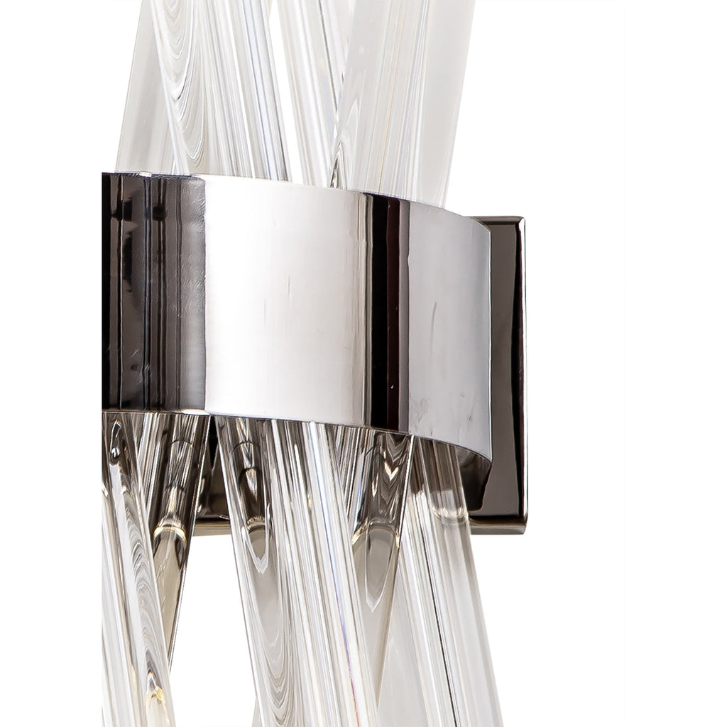 NL83599 Clover 2 Light Wall Light Polished Nickel Clear