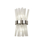 NL83599 Clover 2 Light Wall Light Polished Nickel Clear