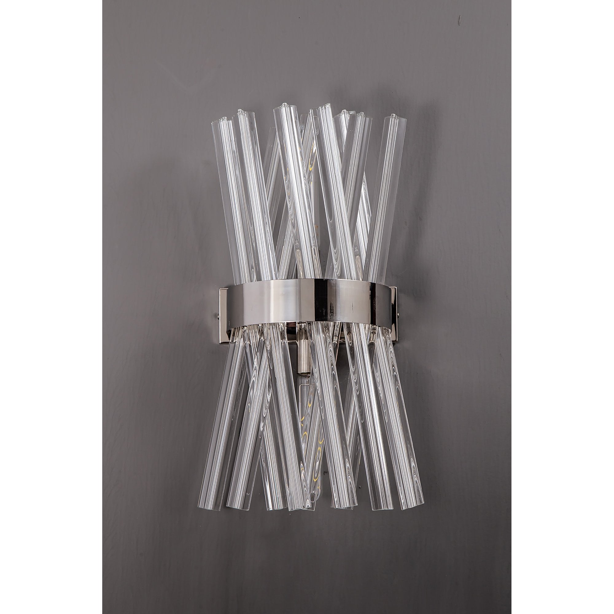 NL83599 Clover 2 Light Wall Light Polished Nickel Clear