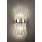 NL83599 Clover 2 Light Wall Light Polished Nickel Clear