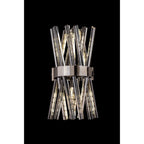 NL83609 Clover 2 Light Wall Light Polished Nickel Smoke