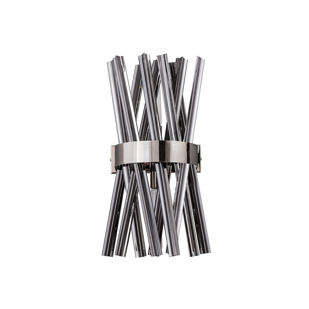 NL83609 Clover 2 Light Wall Light Polished Nickel Smoke