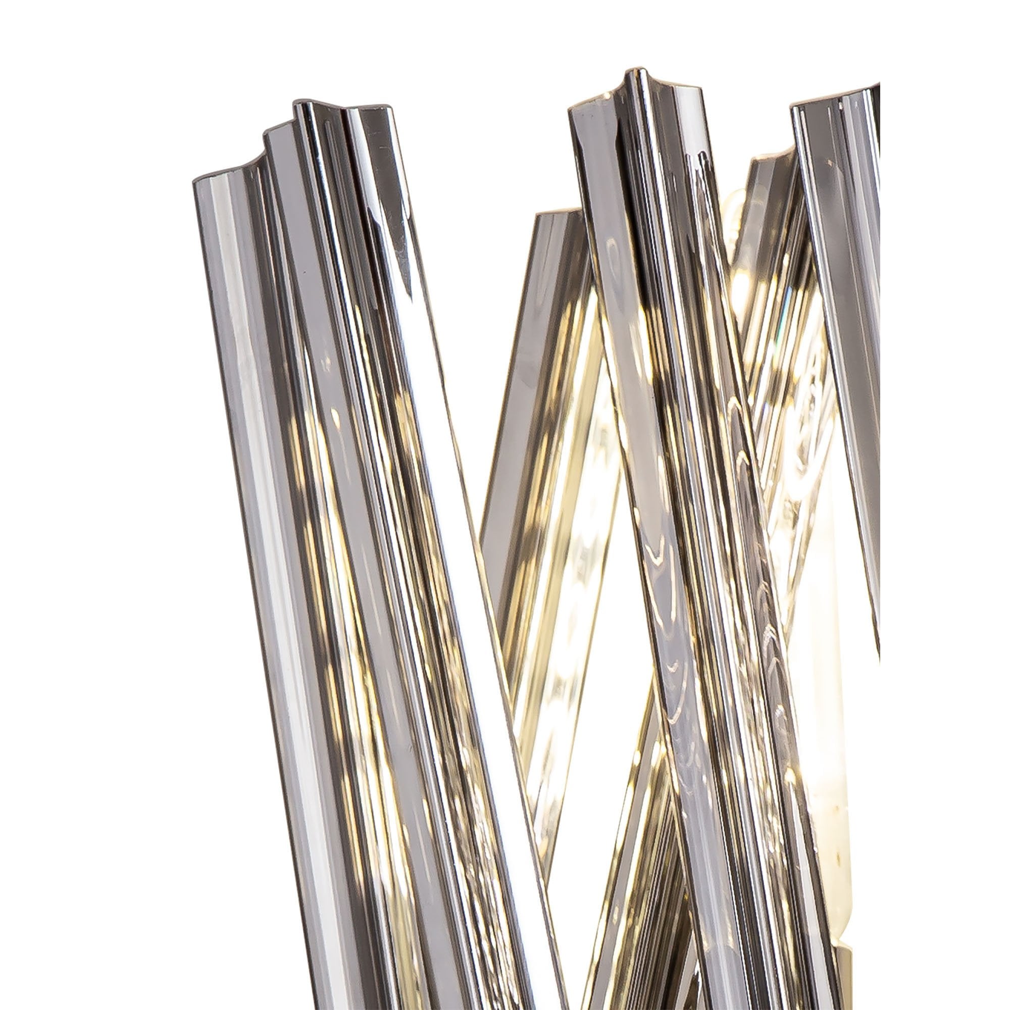 NL83609 Clover 2 Light Wall Light Polished Nickel Smoke