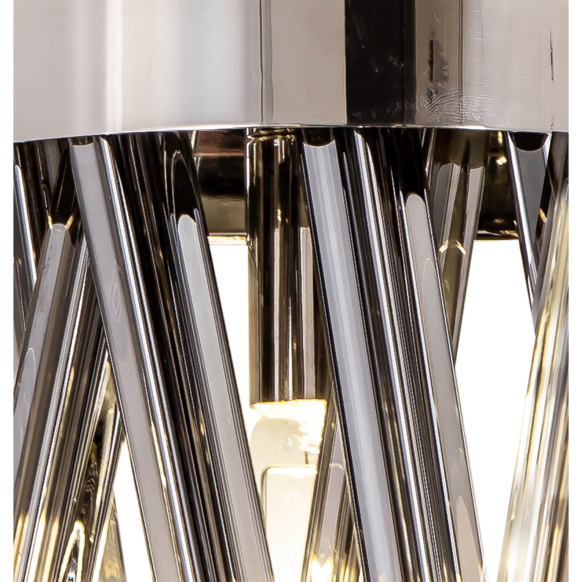 NL83609 Clover 2 Light Wall Light Polished Nickel Smoke