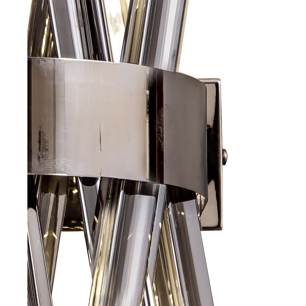 NL83609 Clover 2 Light Wall Light Polished Nickel Smoke