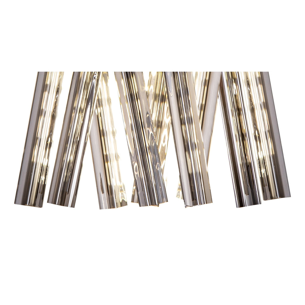 NL83609 Clover 2 Light Wall Light Polished Nickel Smoke