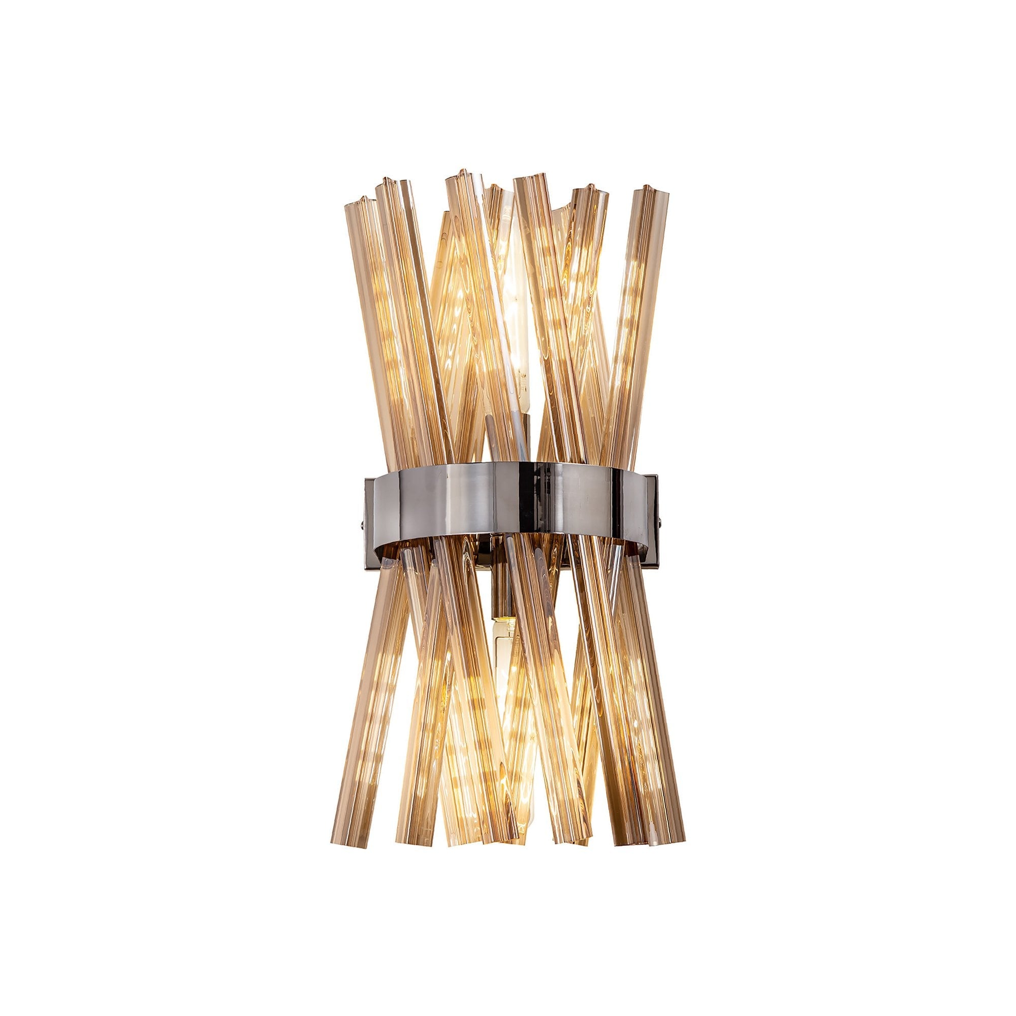 NL83619 Clover 2 Light Wall Light Polished Nickel Champagne Gold