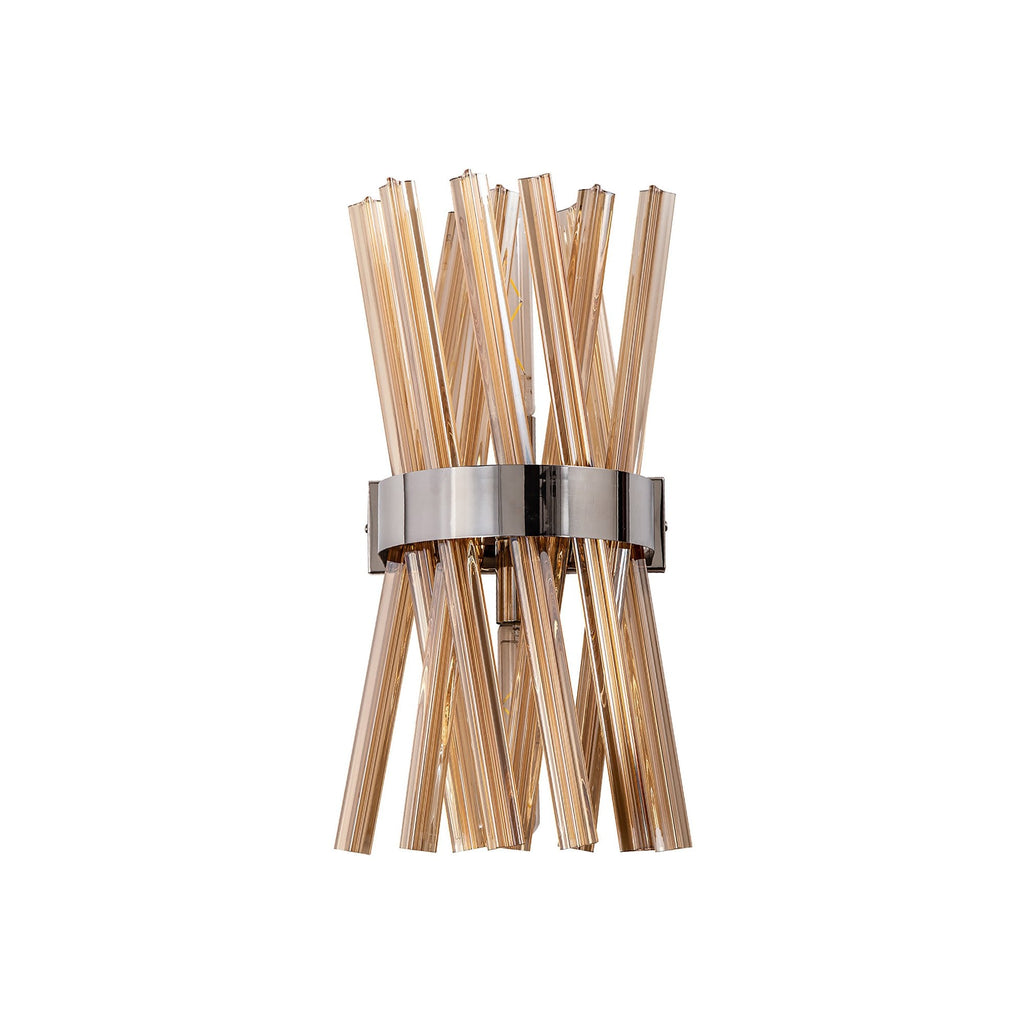 NL83619 Clover 2 Light Wall Light Polished Nickel Champagne Gold
