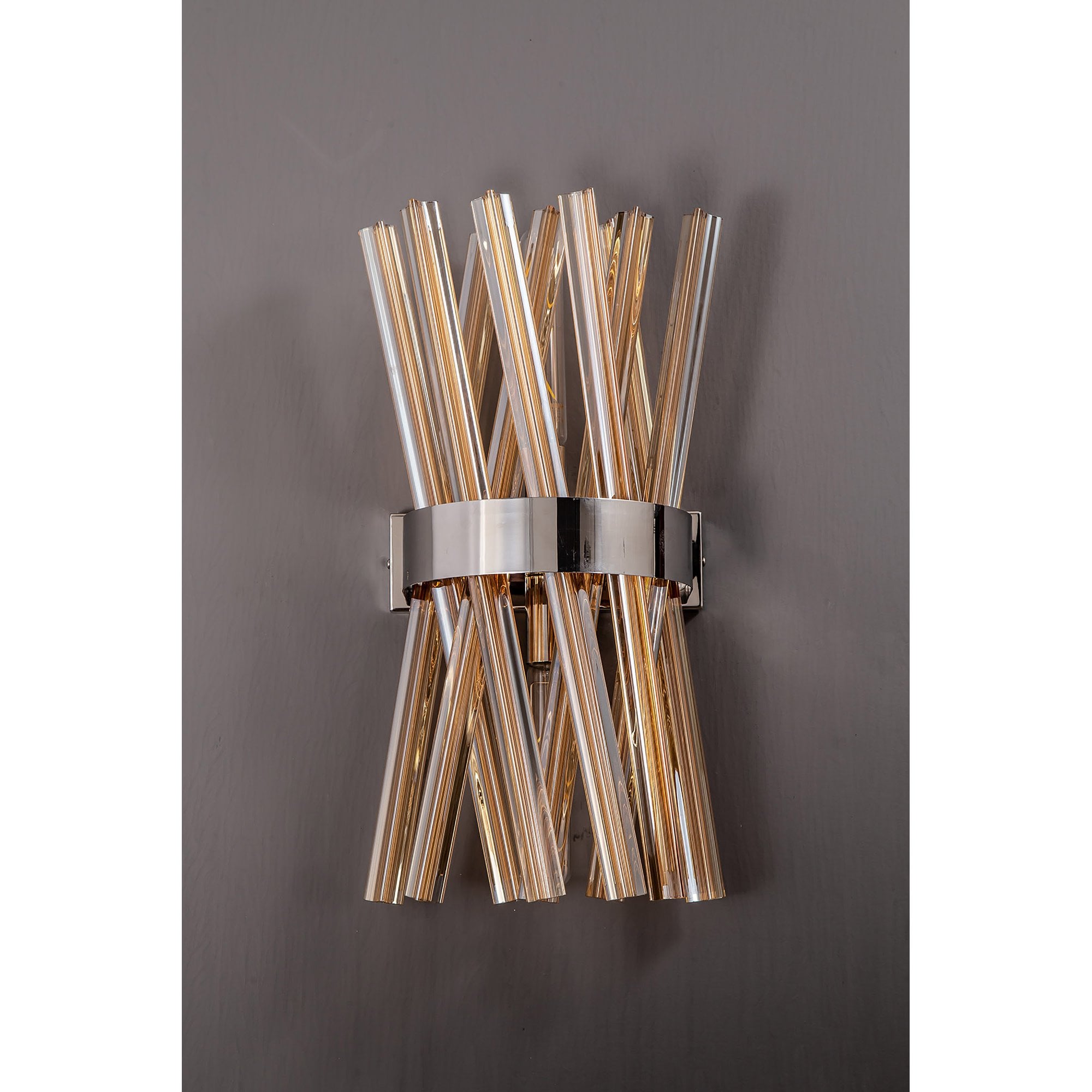 NL83619 Clover 2 Light Wall Light Polished Nickel Champagne Gold