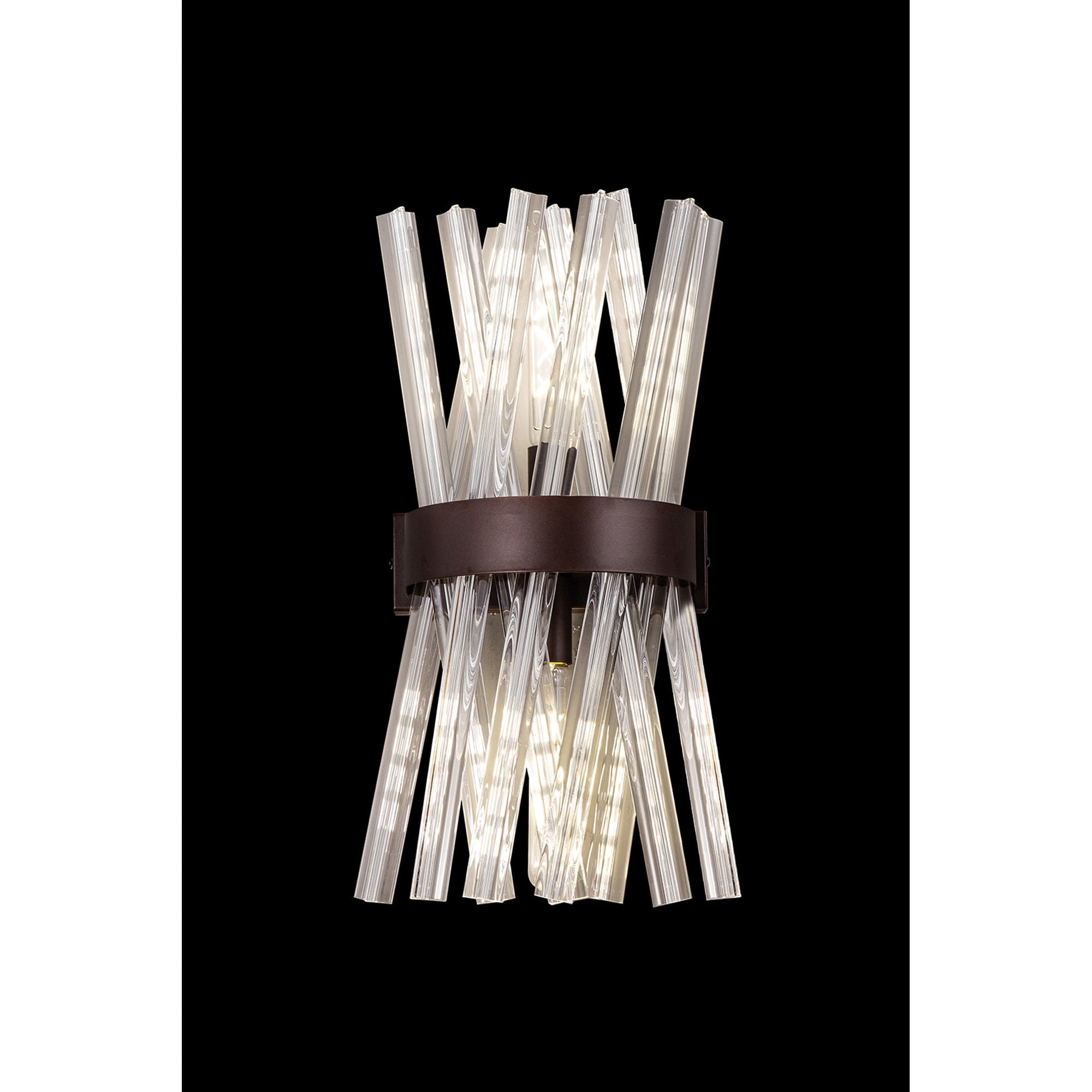NL83629 Clover 2 Light Wall Light Brown Oxide Clear