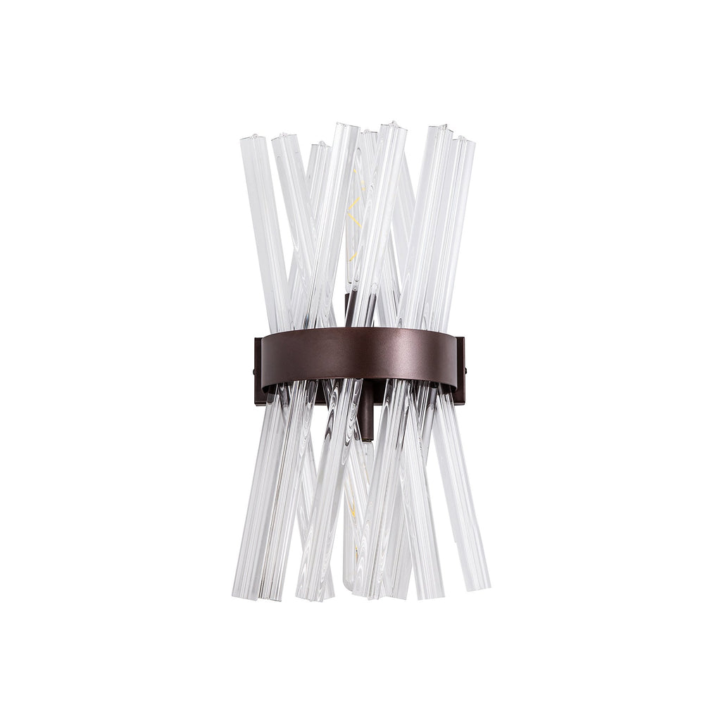 NL83629 Clover 2 Light Wall Light Brown Oxide Clear