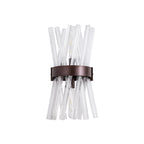 NL83629 Clover 2 Light Wall Light Brown Oxide Clear