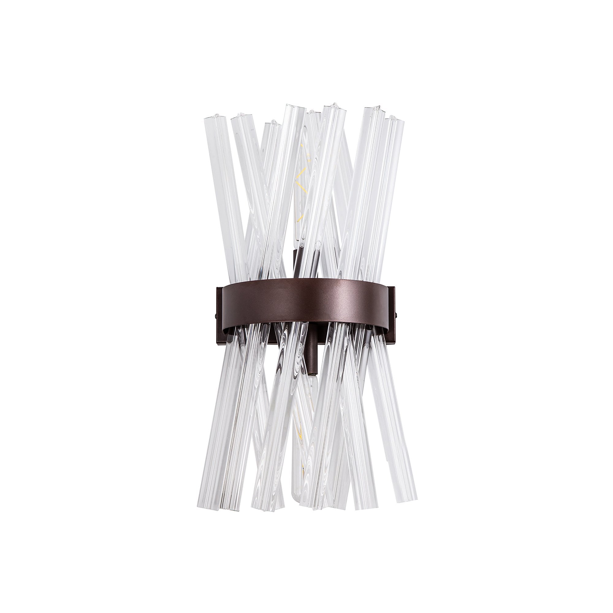NL83629 Clover 2 Light Wall Light Brown Oxide Clear