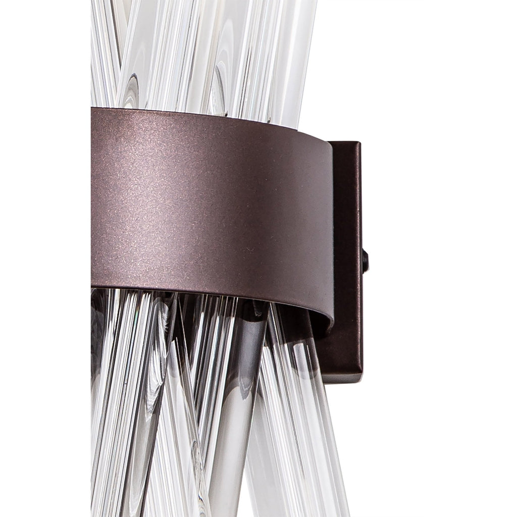 NL83629 Clover 2 Light Wall Light Brown Oxide Clear