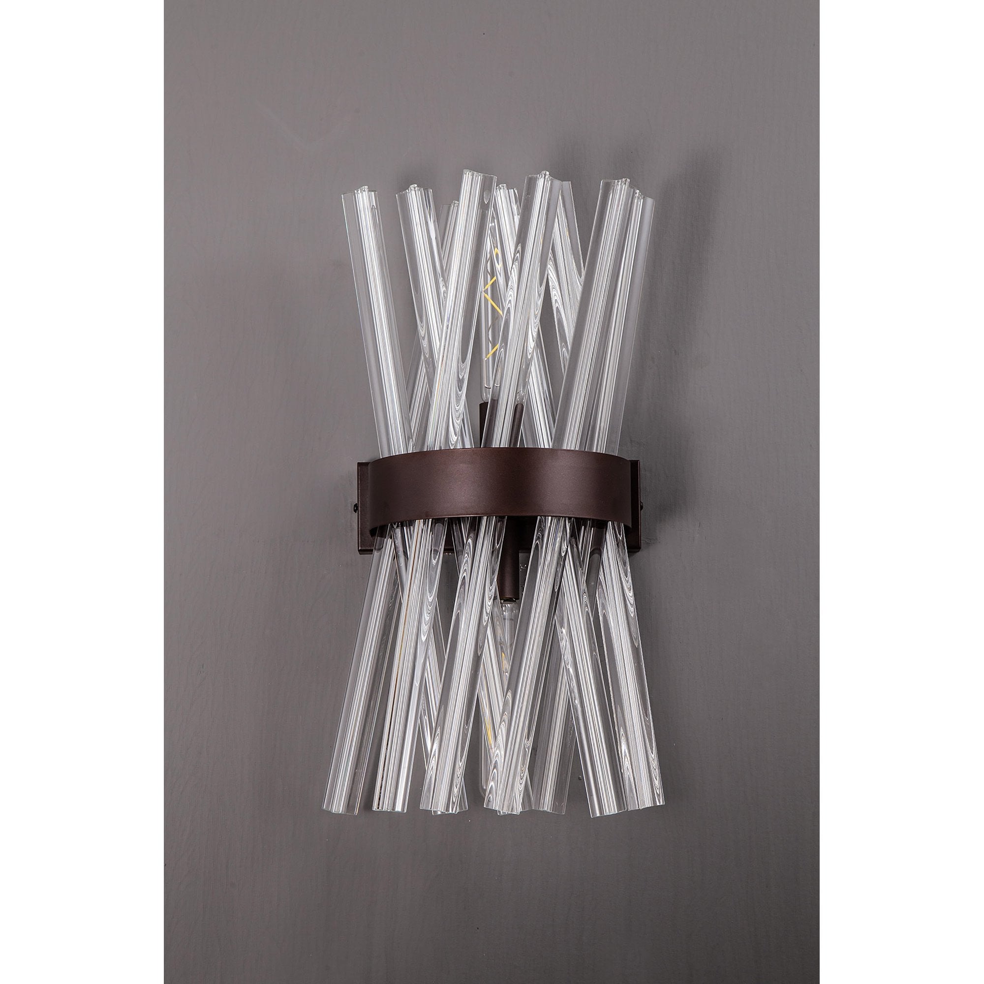NL83629 Clover 2 Light Wall Light Brown Oxide Clear