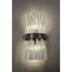 NL83629 Clover 2 Light Wall Light Brown Oxide Clear