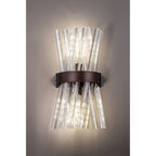 NL83629 Clover 2 Light Wall Light Brown Oxide Clear