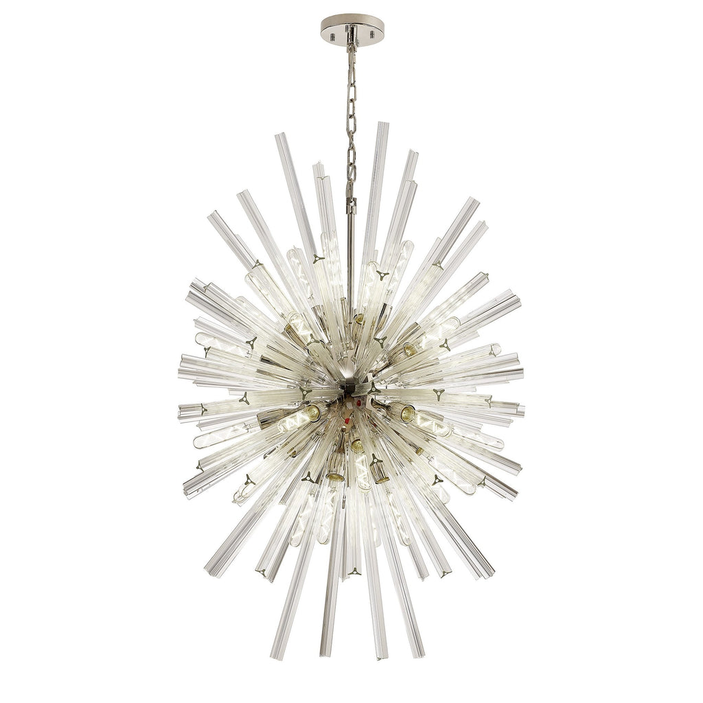 NL87599 Clover 32 Light Oval Pendant Polished Nickel Clear