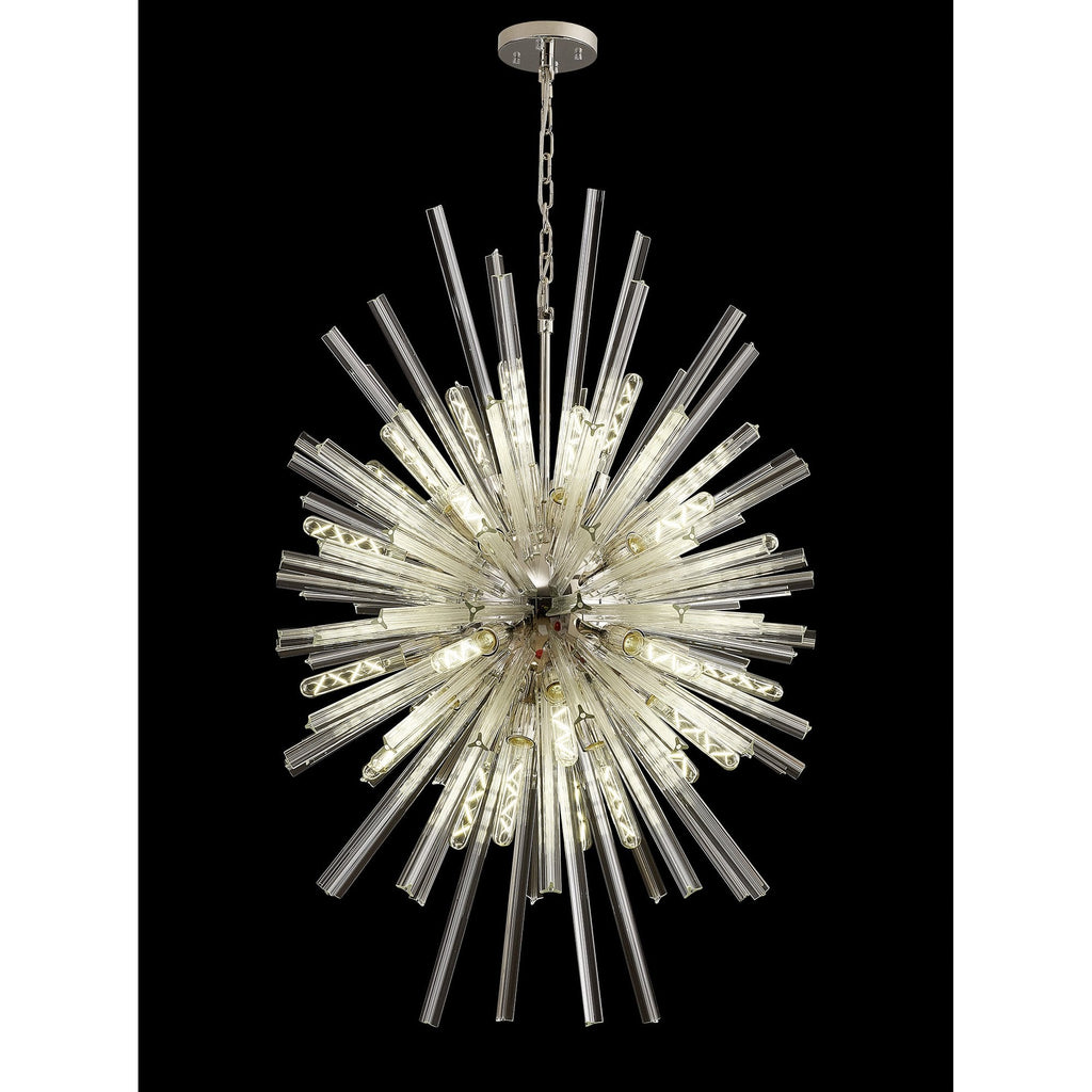 NL87599 Clover 32 Light Oval Pendant Polished Nickel Clear