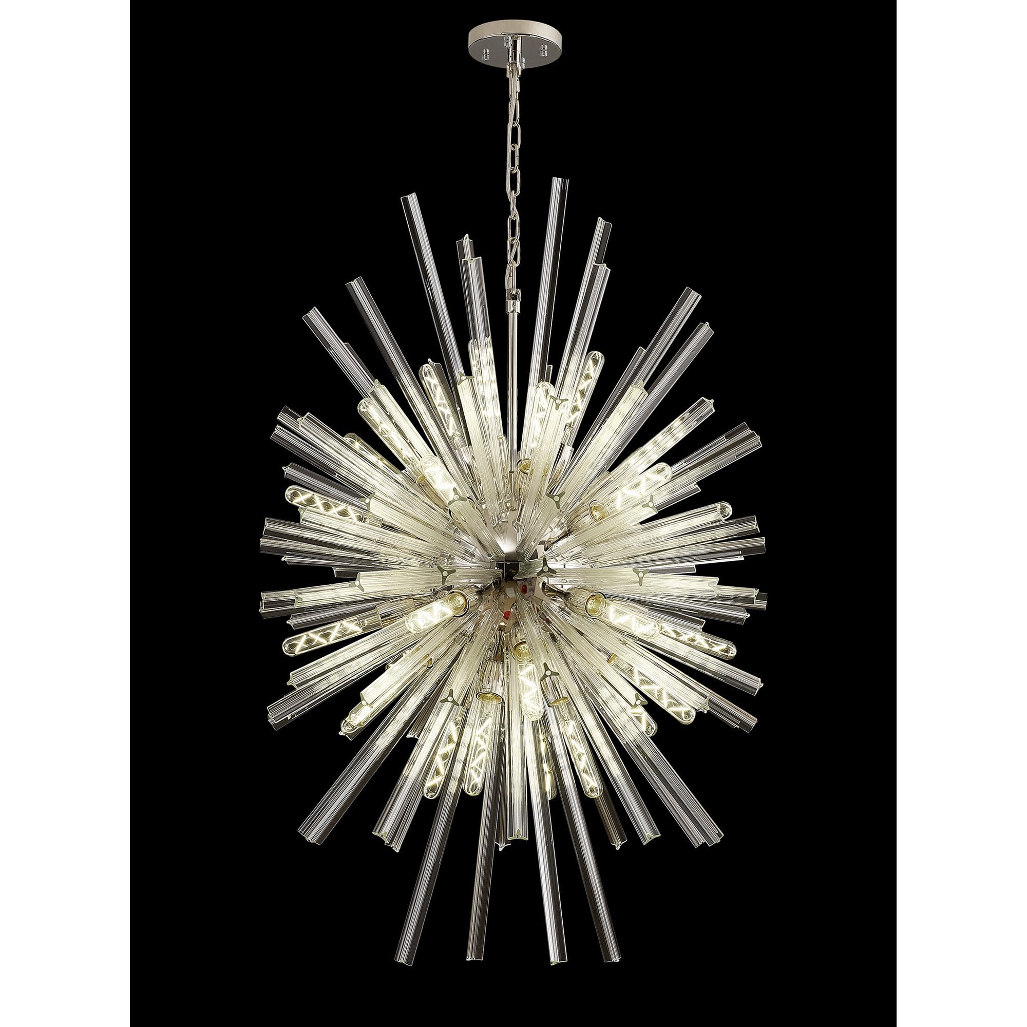 NL87599 Clover 32 Light Oval Pendant Polished Nickel Clear