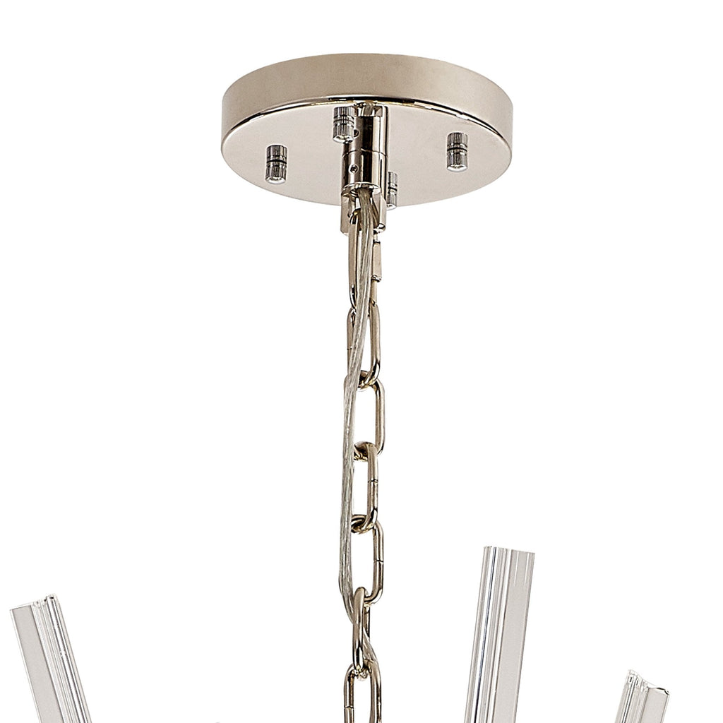 NL87599 Clover 32 Light Oval Pendant Polished Nickel Clear