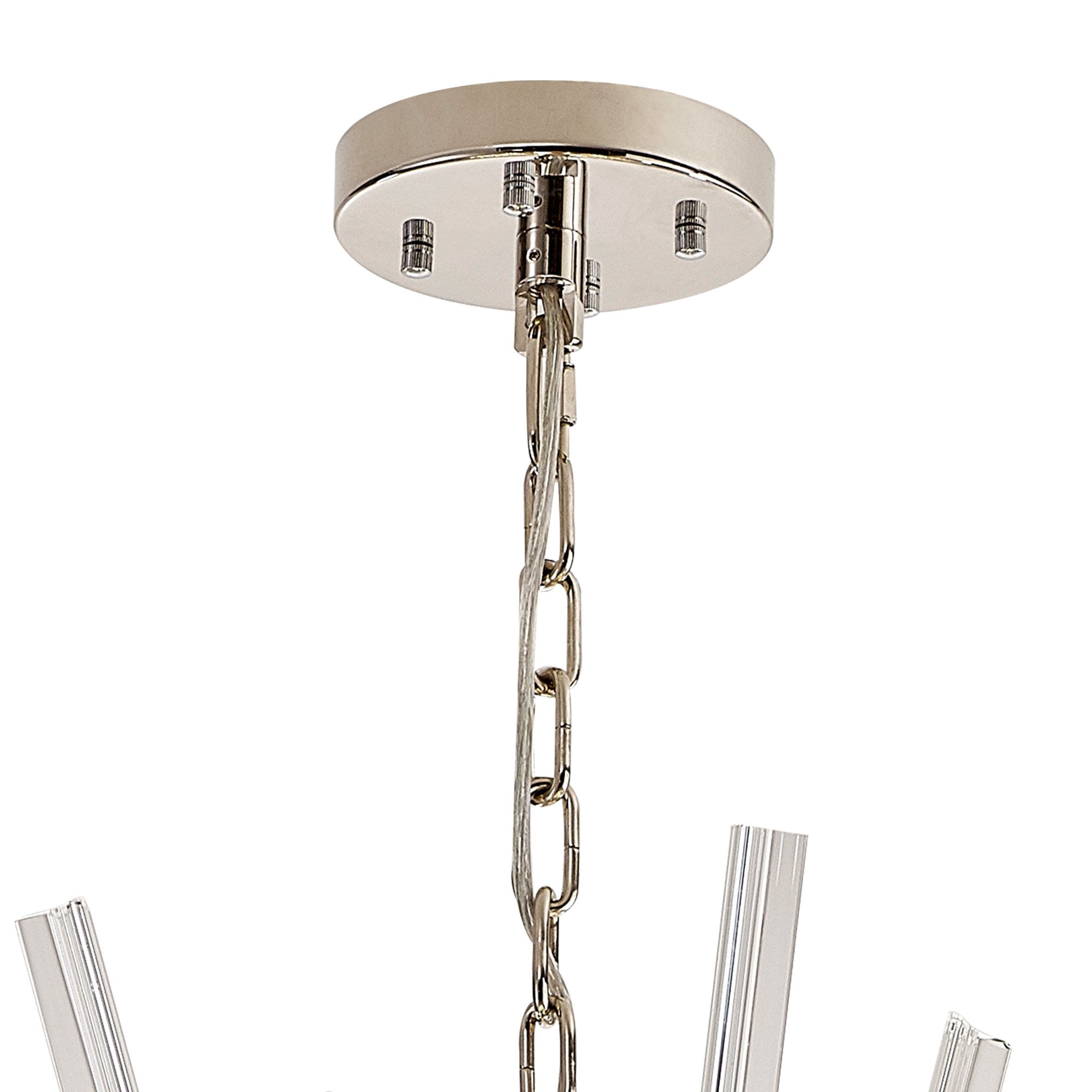NL87599 Clover 32 Light Oval Pendant Polished Nickel Clear
