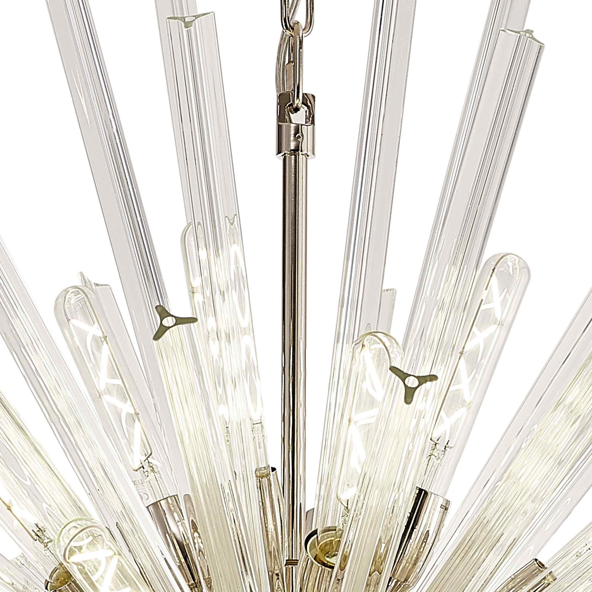 NL87599 Clover 32 Light Oval Pendant Polished Nickel Clear