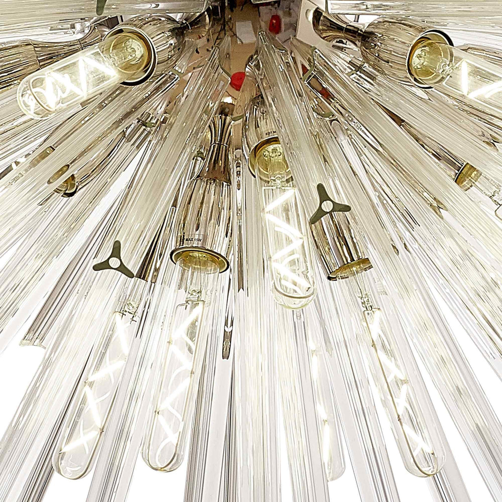 NL87599 Clover 32 Light Oval Pendant Polished Nickel Clear